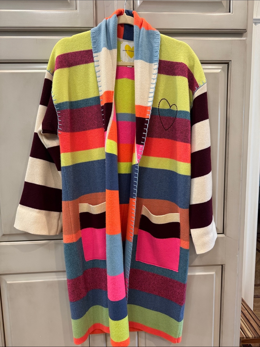 Colorful Striped Open-Front Cardigan Sweater - Multicolor